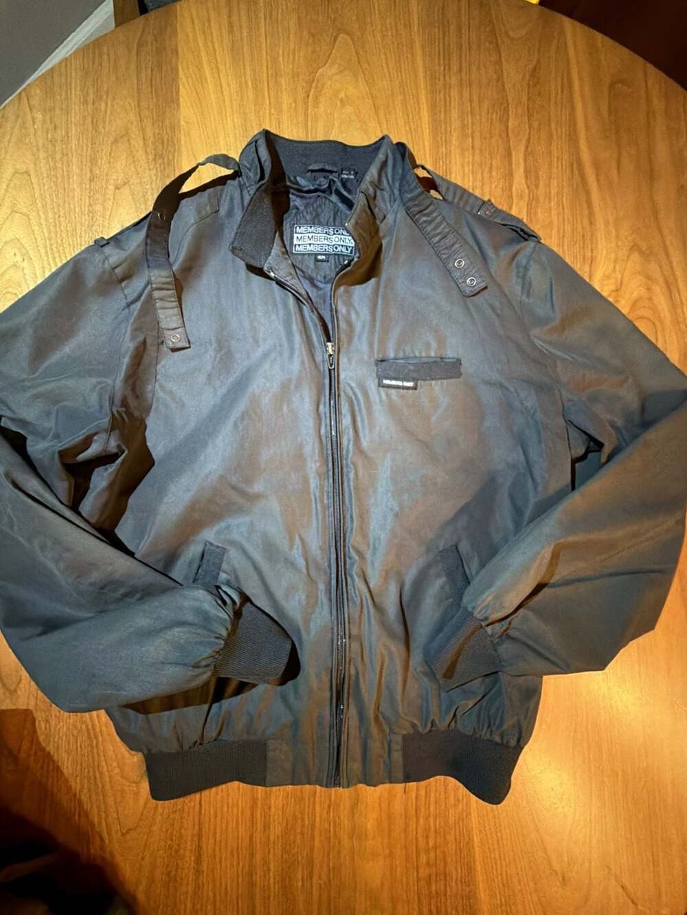 Members Only Classic Iconic Jacket Size 42 Black Vintage Racer